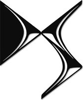 DS - Logo - Metaalkunst - Zwart - 60 x 50 cm - Auto Decoratie - Muur Decoratie- Man Cave - Cadeau voor man- Inclusief ophangsysteem