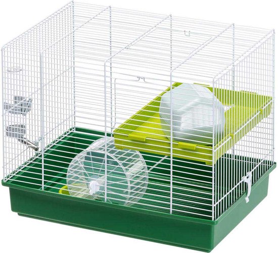Ferplast hamsterkooi duo - Wit Groen - 46 x 29.5 x 37.5 cm - Ferplast