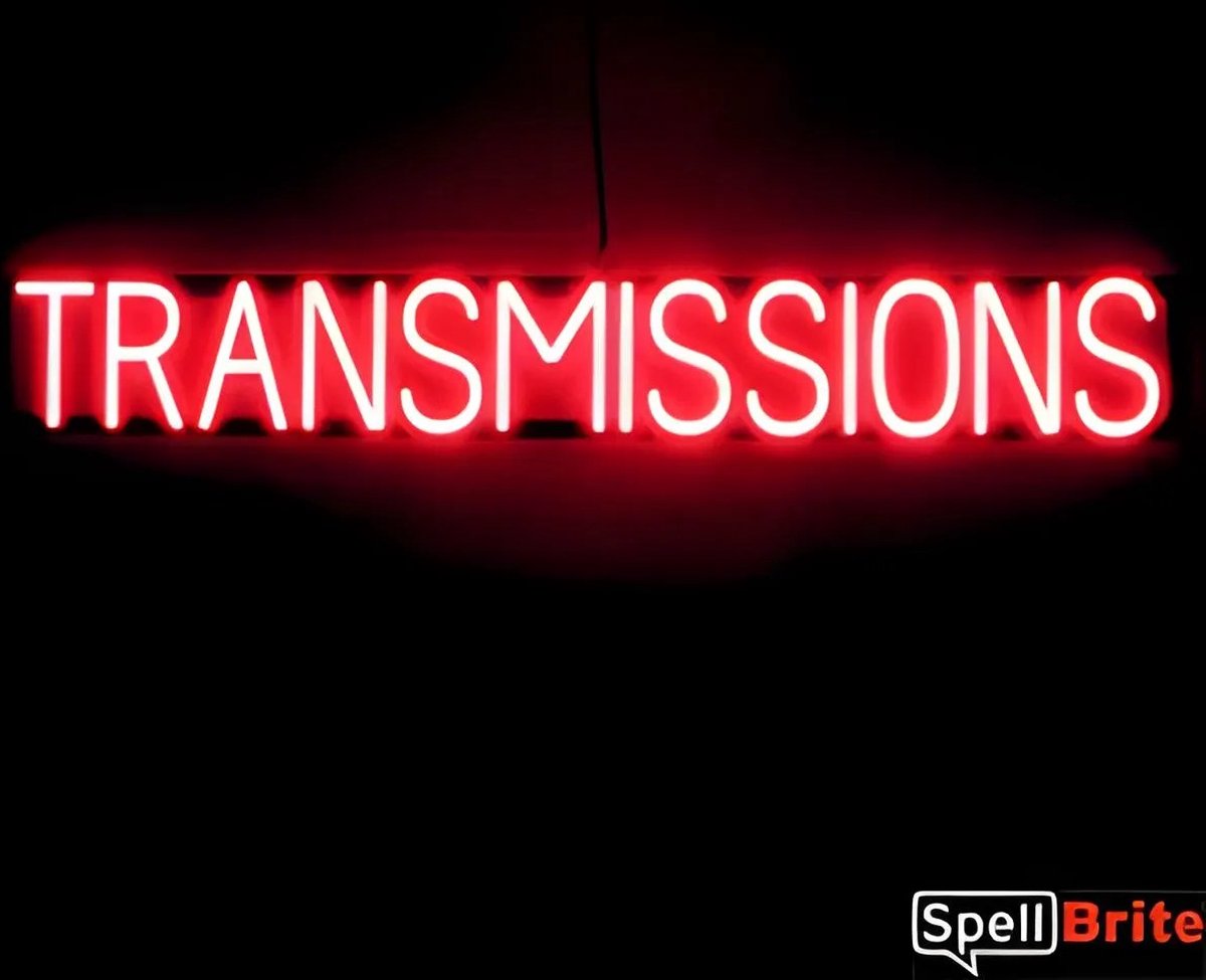 TRANSMISSIONS - Lichtreclame Neon LED bord verlicht | SpellBrite | 119 x 16 cm | 6 Dimstanden - 8 Lichtanimaties | Reclamebord neon verlichting