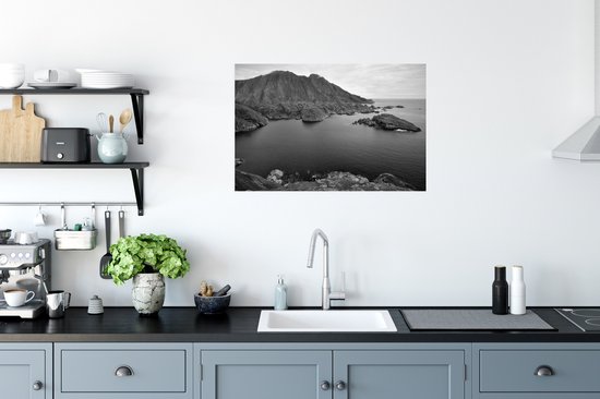 Poster Côte scandinave noir et blanc 90x60 cm - Tirage photo sur Poster (décoration murale salon / chambre)