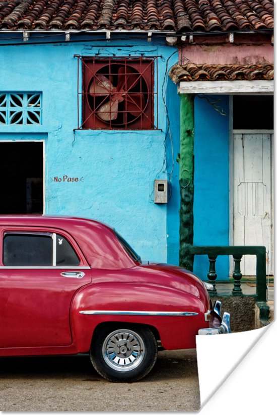 Kleurrijk Cuba Poster 60x90 cm - Foto print op Poster (wanddecoratie woonkamer / slaapkamer) / Caraïben Poster