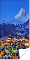 Poster Zonsopgang boven Zwitserse Matterhorn in Zermatt - 20x40 cm