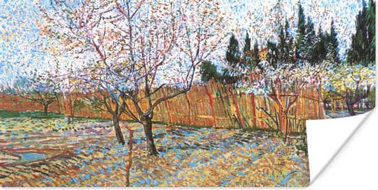 Poster Bloeiende perzikboom - Vincent van Gogh - 150x75 cm