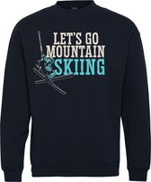 Sweater Let's Go Mountain Skiing | Apres Ski Verkleedkleren | Fout Skipak | Apres Ski Outfit | Navy | maat 116/128