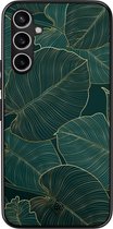 Casimoda® hoesje - Geschikt voor Samsung Galaxy A54 - Monstera Leaves - Zwart TPU Backcover - Planten - Groen