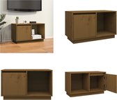 vidaXL Tv-meubel 74x35x44 cm massief grenenhout honingbruin - Tv-kast - Tv-kasten - Tv-meubel - Hifi-meubel