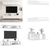 vidaXL Tv-meubelen 4 st 100x30x30 cm spaanplaat hoogglans wit - Tv-meubelset - Tv-meubelsets - Tv Meubelset - Tv Meubelsets