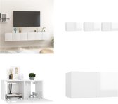 vidaXL TV-hangkasten 3 st 60x30x30 cm hoogglans wit - Tv-meubel - Tv-meubels - Tv-kast - Tv-kasten