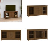 vidaXL Tv-meubel 103x36-5x52 cm massief grenenhout honingbruin - Tv-kast - Tv-kasten - Tv-meubel - Hifi-meubel