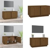 vidaXL Tv-meubel 80x35x40-5 cm massief grenenhout honingbruin - Tv Kast - Tv Kasten - Tv Meubel - Tv Meubels