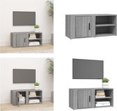 vidaXL Tv-meubel 80x31-5x36 cm bewerkt hout grijs sonoma eikenkleurig - Tv-kast - Tv-kasten - Tv-meubel - Hifi-meubel
