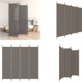 vidaXL Kamerscherm met 4 panelen 200x200 cm stof antracietkleurig - Kamerscherm - Kamerschermen - Scheidingswand - Ruimteverdeler