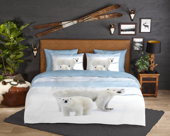 Housse de couette Care - flanelle n°30980 bleu