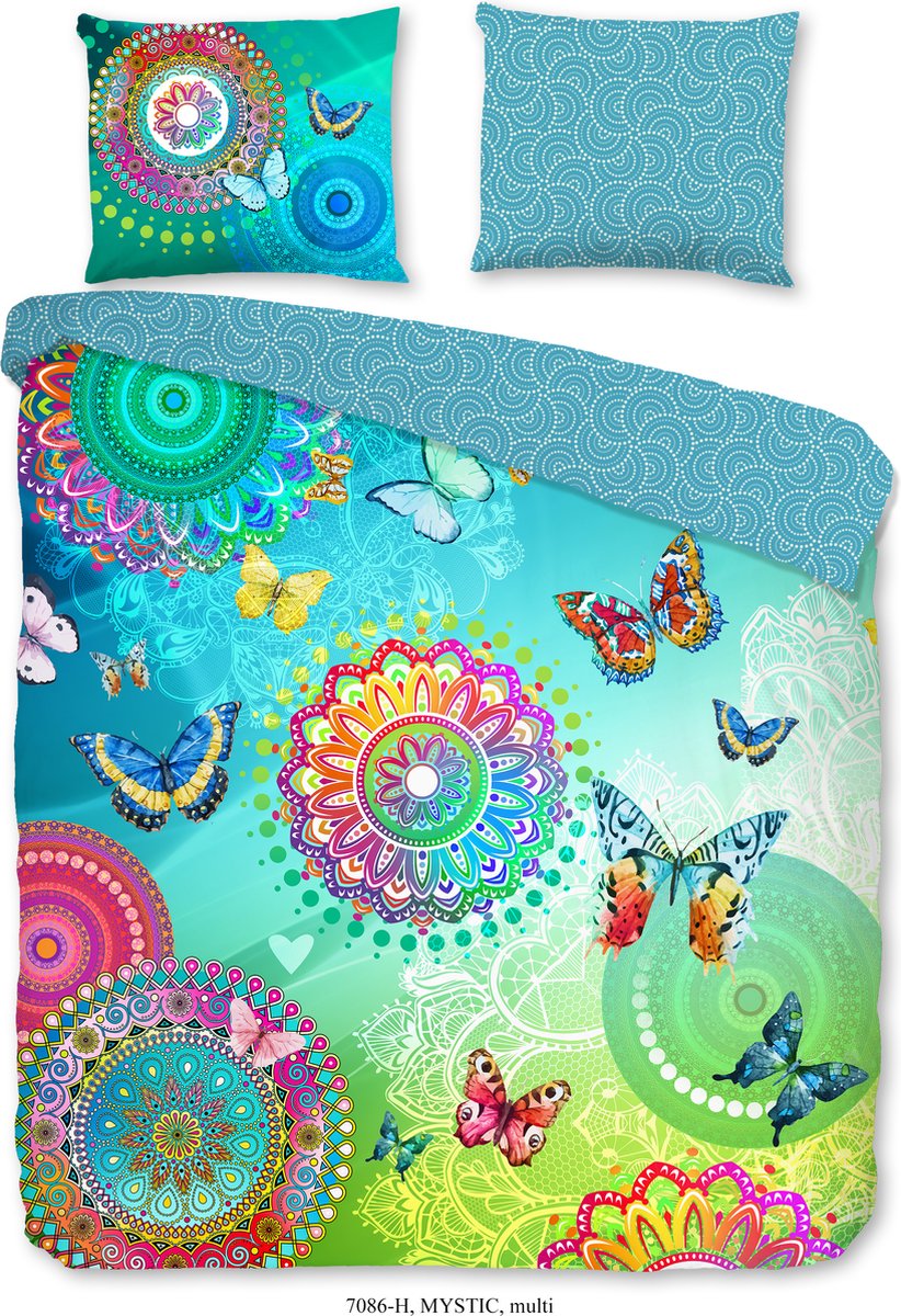 HIP Dekbedovertrek "mandala's en vlinders" - Multi - (240x200/220 cm) - Katoen Satijn
