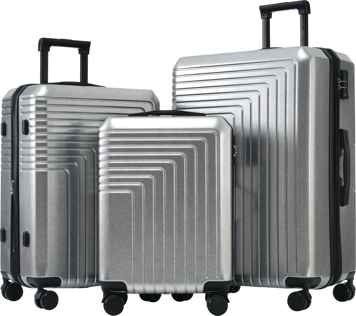 Merax Kofferset van 3 - Koffers met TSA Slot - Koffer maat M, L en XL - Grijs