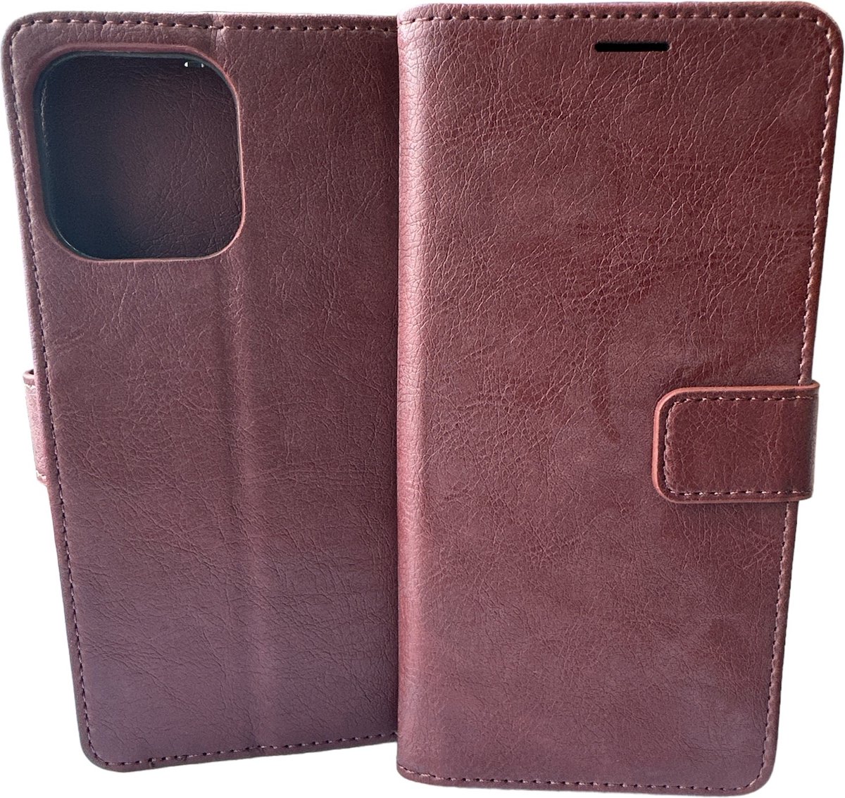 Portemonnee Book Case Hoesje Geschikt voor: iPhone 14 Pro Max - bruin