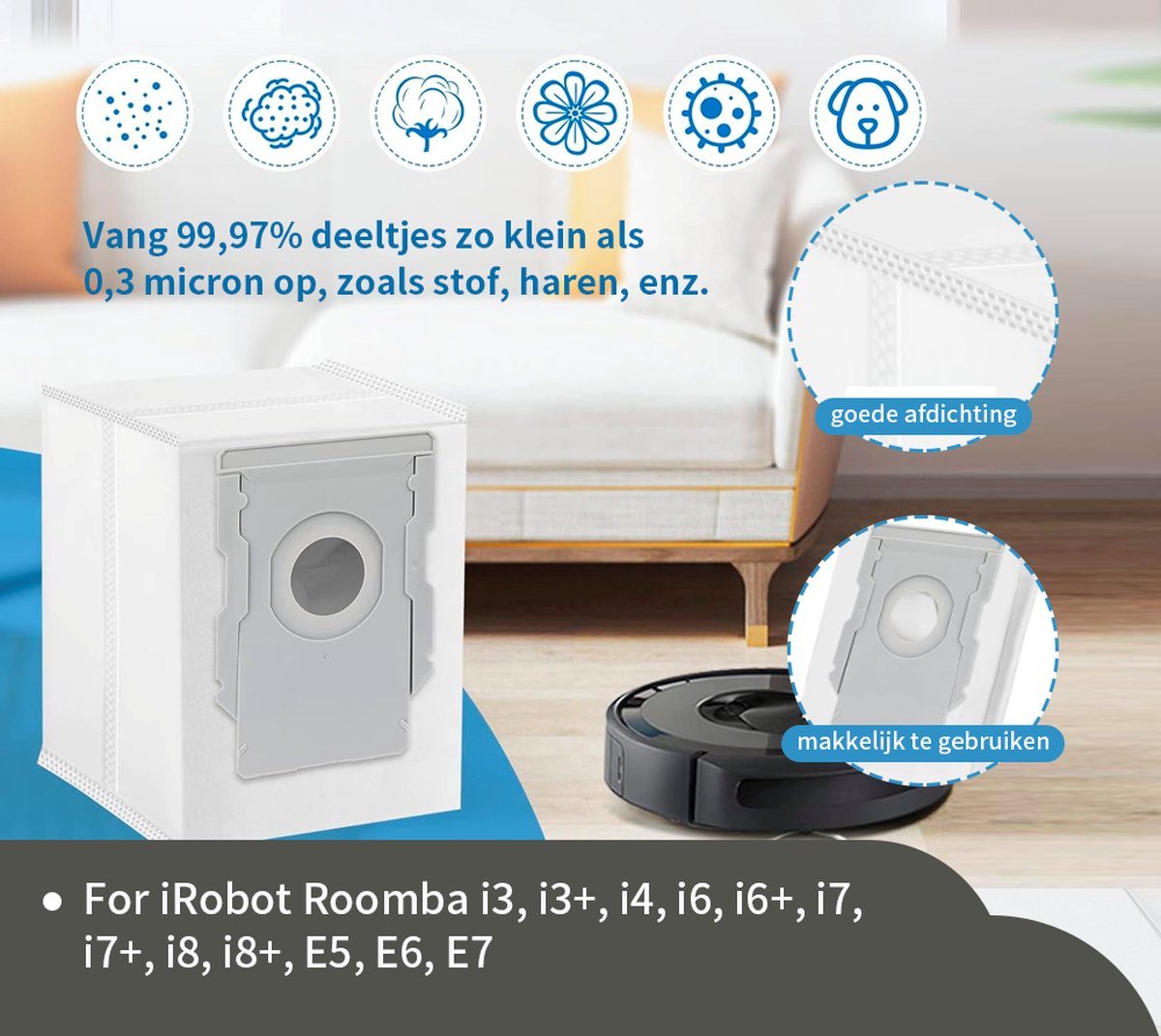 MIKONG Kit d'accessoires pour iRobot Roomba i3 i3+ i4 i4+ i6 i6+