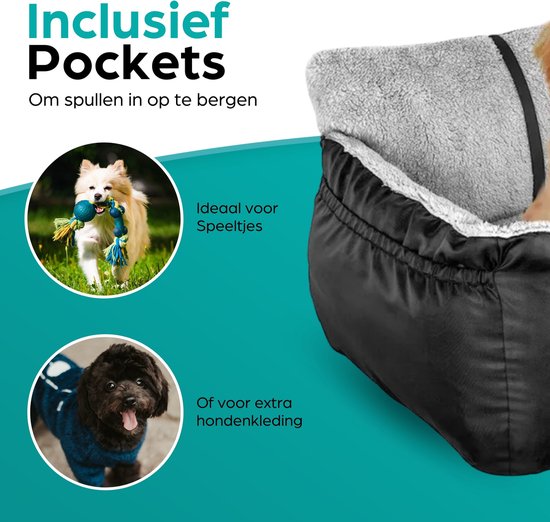 Filo Wasbare Autostoel Hond met Gordel - Hondenmand Auto - Voor in de Auto en Achterbank -Automand Honden - Hondenstoel - Hondenmand