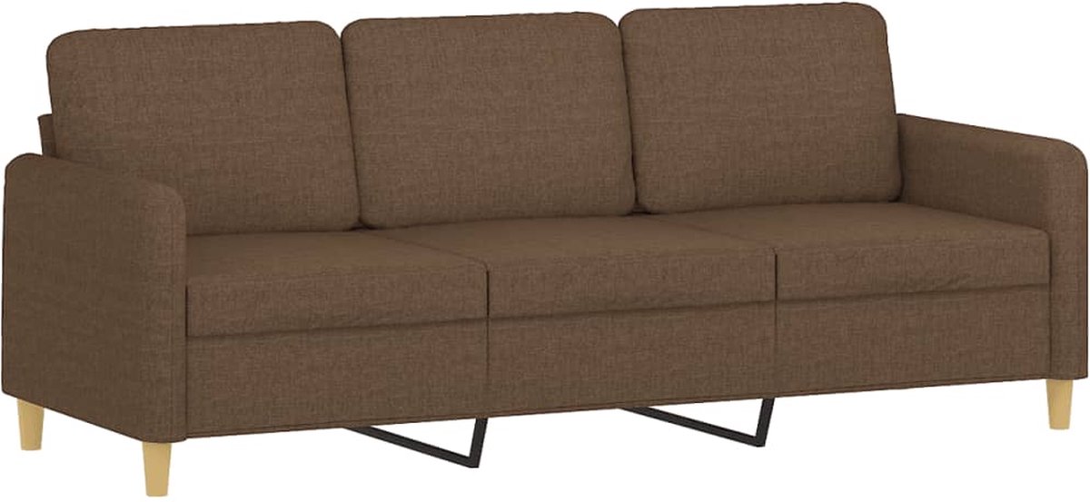 vidaXL Driezitsbank - 180 - cm - stof - bruin