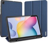 Tablet hoes geschikt voor Samsung Galaxy Tab S6 Lite - Dux Ducis Domo Book Case met Stylus Pen Houder - Blauw