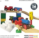 ULROAD 10 pièces de rails pour voie ferrée en bois - adaptés pour brio - connecteur adaptateur de rails de ponts, adaptés aux pierres de rails Duplo, ponts train-rail (blanc)