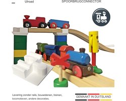 foto van ULROAD 10 stuks rails voor houten treinbaanspoor- geschikt voor brio - bruggen rails adapter-connector, geschikt voor duplo rails stenen, trein-rail bruggen (wit)