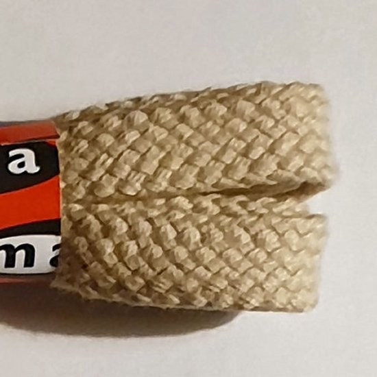 Marla Lacets - 1 paire de lacets plats de sport ou de baskets - 65 cm - beige - 100% coton. Lacets de qualité hollandaise d'environ 9 mm de large