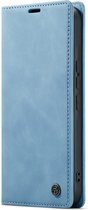 Casemania Hoesje Geschikt voor Samsung Galaxy S21 Ultra Sky Blue - Dunne Portemonnee Book Case - Slim Wallet Case met Pasjeshouder