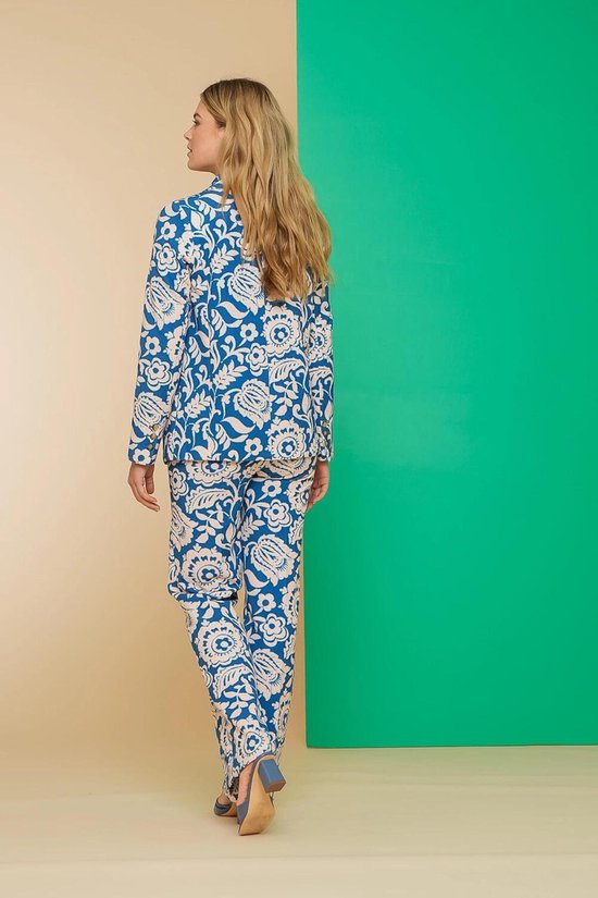Geisha Blazer Blazer avec imprimé floral 45052 32 625 Blue/ White cassé Taille femme - XL