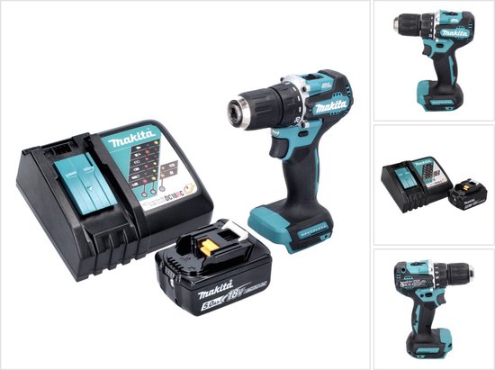 Makita DDF 487 RT1 accuboormachine 18 V 40 Nm borstelloos + 1x oplaadbare accu 5.0 Ah + lader