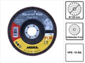 Mirka Abranet Max Lamellenschijf T29 125 mm 22 mm ALOX 120 10 stuks ( 10x 8896700112 ) Lamellenschijf voor aluminium, composieten, verf