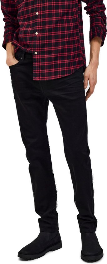 Selected Homme Heren Jeans Broeken SLH175-SLIM LEON 24001 slim Fit Zwart 34W / 32L Volwassenen