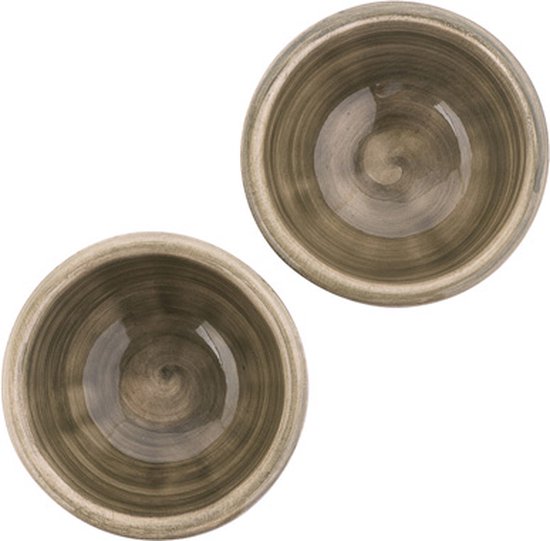 Bowls and Dishes Bol en poterie Mano | bol | Plat à tapas | Klein bol | Services de table Bol | Accessoire pour la maison - 2 pièces - Ø 7 cm Vert - lot de 2 pcs