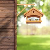 vogelvoederhuisje hangend, hout, vogelhuisje tuinvogels, HBD: 35 x 42,5 x 40,5 cm, muur, balkon, tuin, natuur
