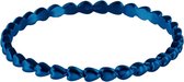 Quiges Stapelring Dames - Vulring Harten - RVS Blauw - Maat 21 - Hoogte 2mm