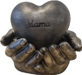 LBM Gepersonaliseerde urn hart in handen - 450 ml - oudzilver