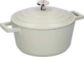 Gietijzeren ronde braadpan met deksel, 2,5 liter