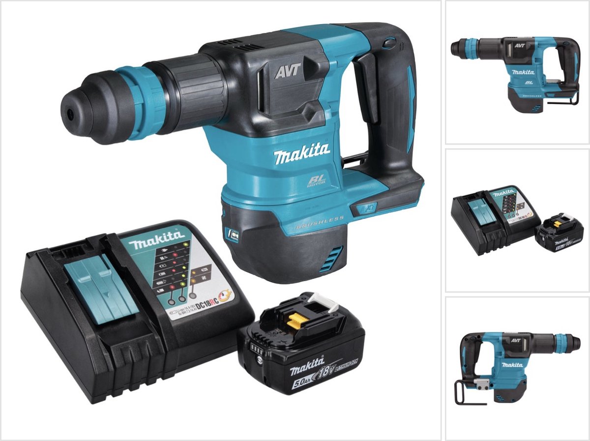 Makita DHK 180 RT1 accu-beitelhamer 18 V 3,1 J SDS Plus Brushless + 1x accu 5,0 Ah + oplader