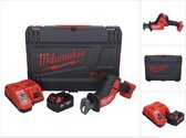 Scie alternative sans fil Milwaukee M18 FHZ-501X 18 V 22 mm sans balais + 1x batterie 5,0 Ah + chargeur + boîtier HD