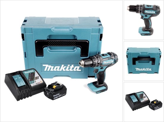Makita DHP 482 RG1J accu klopboormachine 18 V 62 Nm + 1x oplaadbare accu 6.0 Ah + lader + Makpac