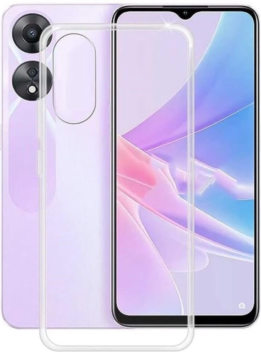 Flexibele achterkant Silicone hoesje Geschikt voor: Oppo A78 5G -Transparant