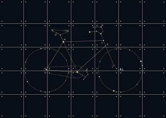 IXXI Bike Star Print - Wanddecoratie - Line art - 140 x 100 cm