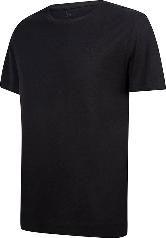 Undiemeister - T-shirt - T-Shirt heren - Casual fit - Korte mouwen - Gemaakt van Mellowood - Ronde hals - Volcano Ash (zwart) - Anti-transpirant - S