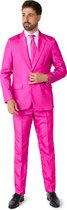 Suitmeister Pink - Heren Pak - Casual Effen Gekleurd - Roze - Maat M