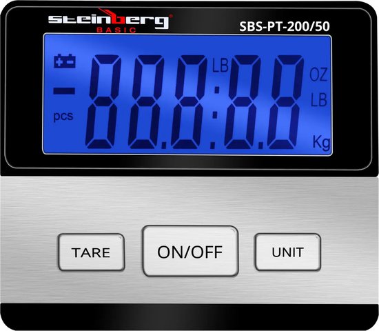 Steinberg Digitale pakketweegschaal - 200 kg / 50 g - Basic - Extern LCD display - Steinberg BASIC