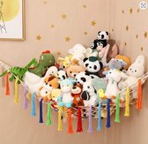 Opberger voor speelgoed of knuffels - 188x145x145cm groot net hangmat - voor babykamer/kinderkamer - regenboog macrame