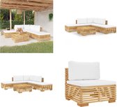 vidaXL 6-delige Loungeset met kussens massief teakhout - Loungeset - Loungesets - Loungeset Voor De Tuin - Loungeset Voor Terras