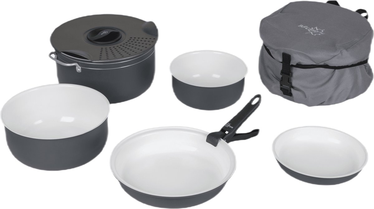 Bo-Camp Pannenset - Camping - 7-Delig - Keramische coating - Aluminium