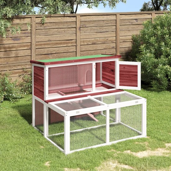 Clapier Pour Lapins En Bois De Pin Massif VidaXL - Maison Cage Animaux De Compagnie, Neuf