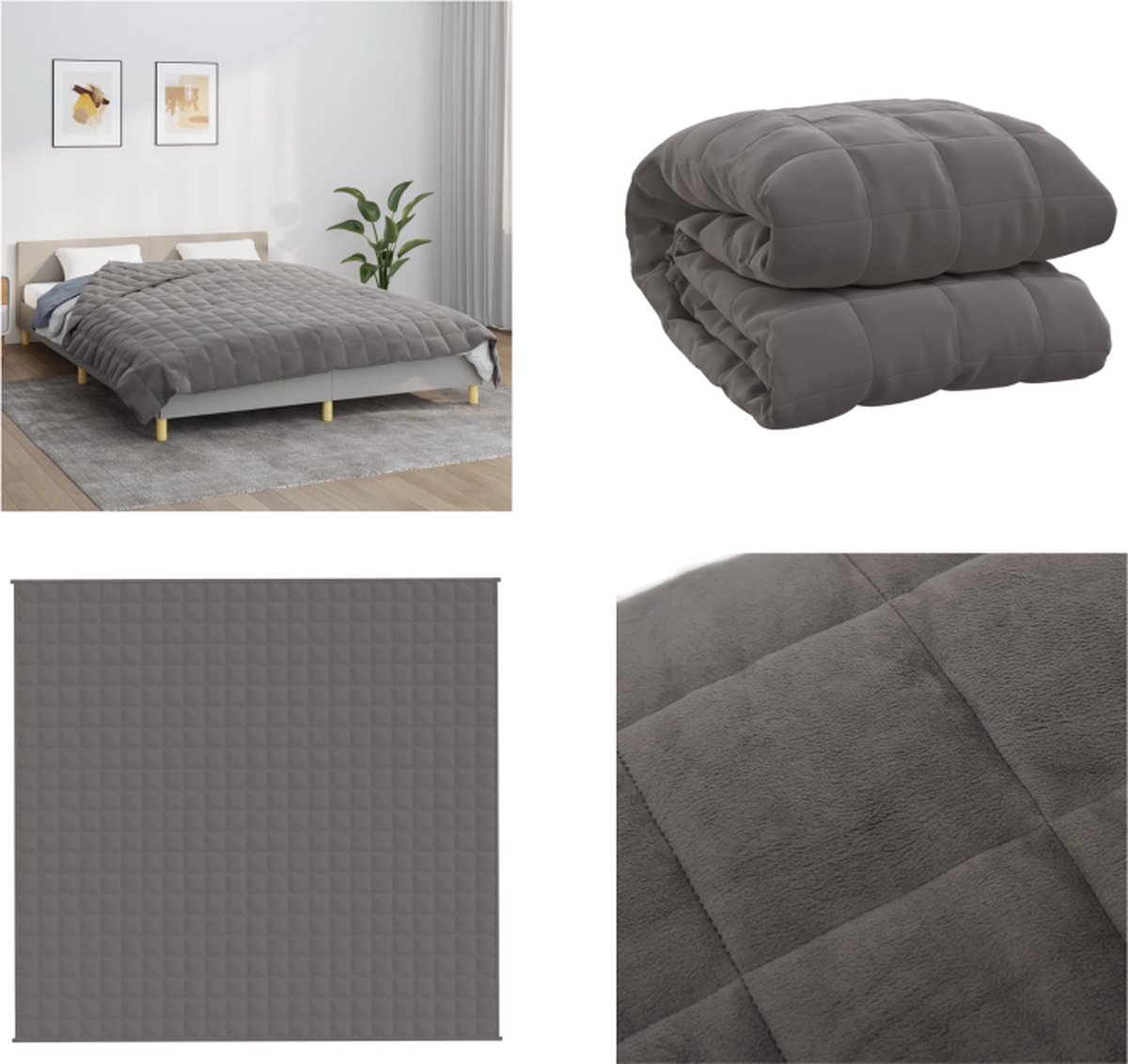 vidaXL - Verzwaringsdeken - 220x235 - cm - 11 - kg - stof - grijs